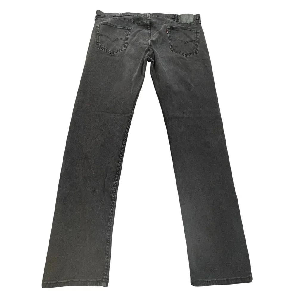 Levis 502 Jeans Mens 42x36 (Fit 42x34) Faded Black Denim Light Stretch